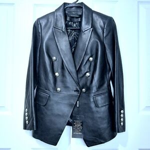 WHBM Studio‎ Leather Blazer, NWT, Size 2